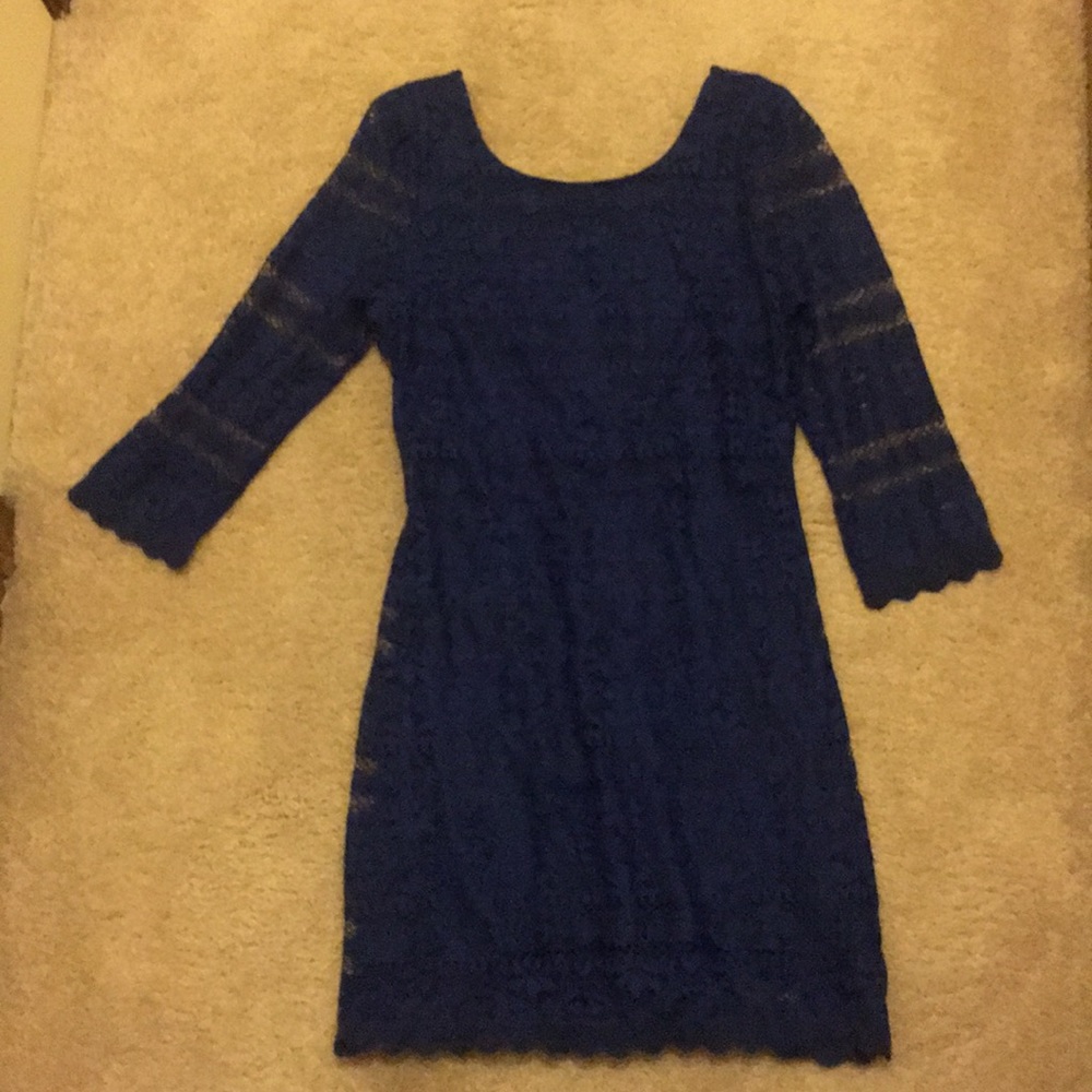 Blue lace dress